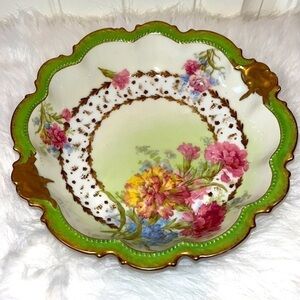 Beautiful Limoges Coronet France hand painted floral poppies bowl cottagecore